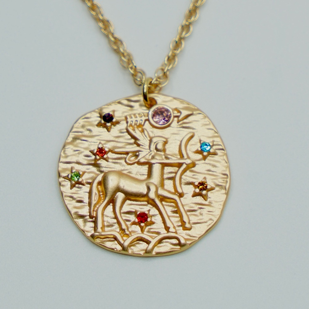 Zodiac SAGUITTARIUS  coin necklace horoscope